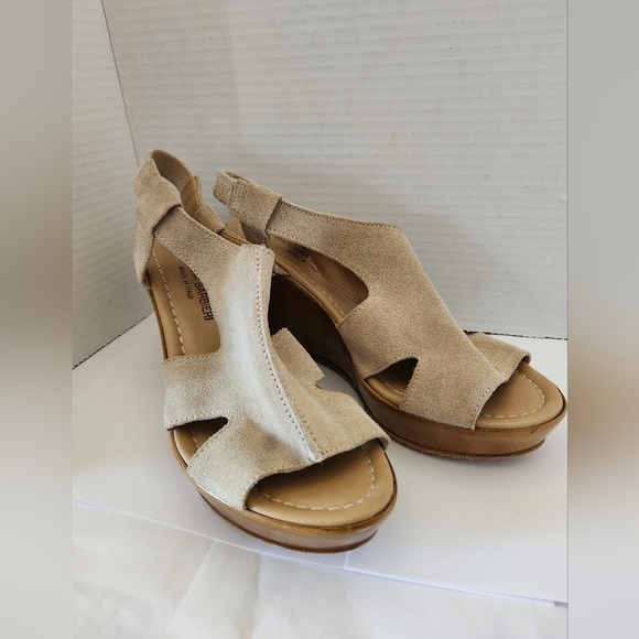 Barbara Barbieri Strappy Suede Leather Platform Wedge Sandal Sz 8 Made In Italy - Picture 1 of 8